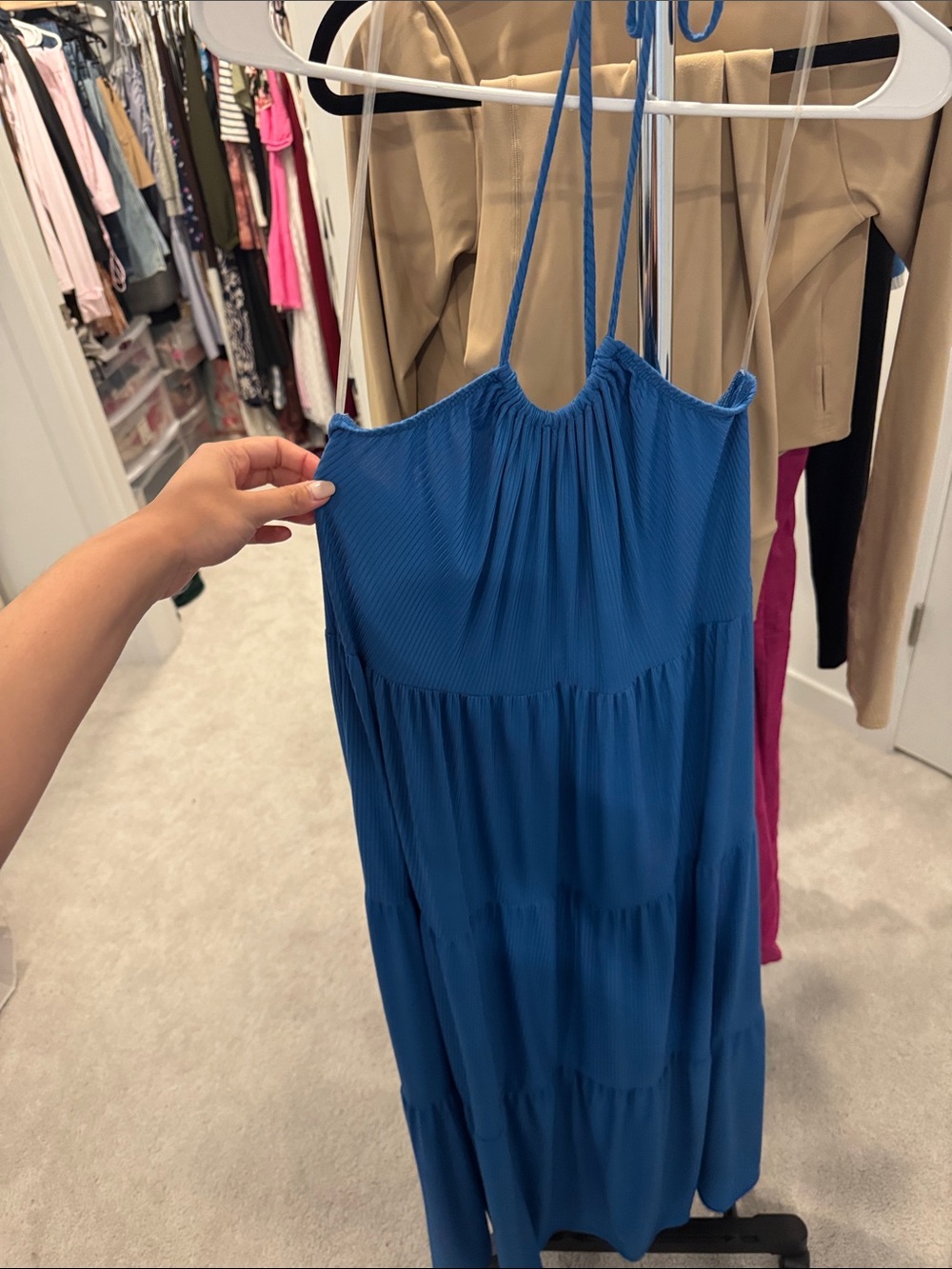 See You Monday Blue Tiered Summer Dress